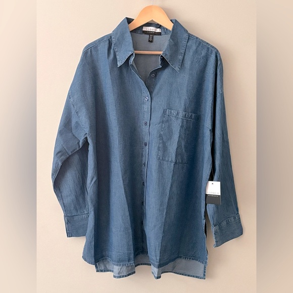 Eloquii Chambray Button-Up Shirt – Size 18/20 (2X) - Picture 1 of 4